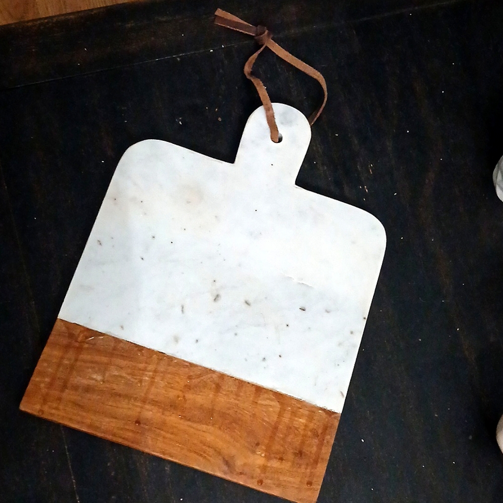 🏷3/$15 Square Marble/Sheesham Paddle Cheese Board